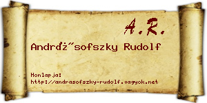 Andrásofszky Rudolf névjegykártya